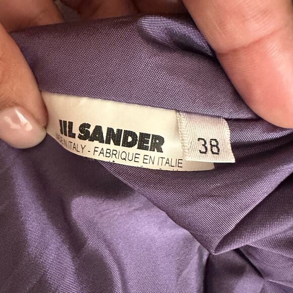 Jil Sander Asymmetrical Zipper Puff Mid Length Coat Jacket Size 38 Lavender - Picture 2 of 9